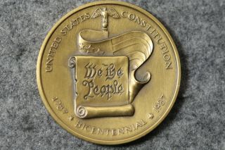 1987 Constitution Bicentennial Scottish Rite Freemason / Bronze Medal L01248