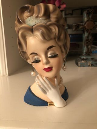 Vintage 7 1/2” Tremont Lady Head Vase Headvase