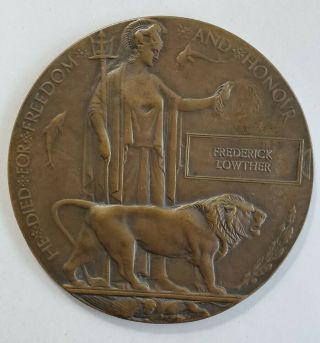 Antique 19th C Bronze Medallion Frederick Lowther 