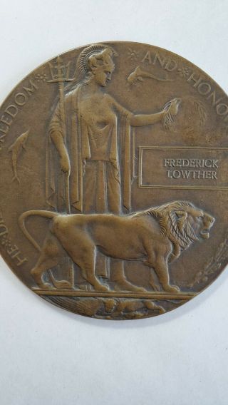 ANTIQUE 19TH C BRONZE MEDALLION FREDERICK LOWTHER ' DIES FOR FREEDOM & HONOR ' 2