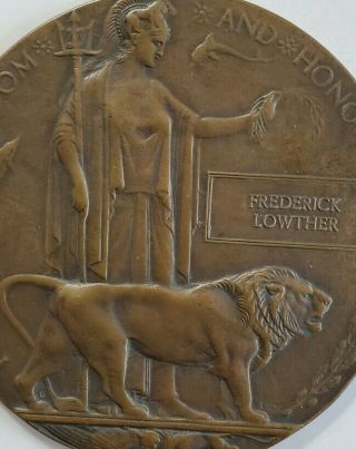 ANTIQUE 19TH C BRONZE MEDALLION FREDERICK LOWTHER ' DIES FOR FREEDOM & HONOR ' 3