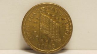 1863 Brass Civil War Token,  Flag Of Our Union & Army And Navy.  Very.