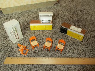 Vintage Tomy Dollhouse Furniture Japan Kitchen Appliances And Chairs