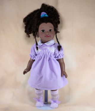 Hk City Toy African American Girl Doll 18 " Vinyl With Extra Pajamas