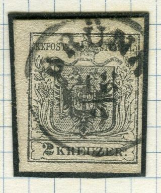 Austria; 1850 Early Classic Imperf Issue Fine 2k.  Value Postmark
