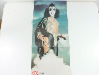 Vintage Kiss Gene Simmons Paper Poster Band Concert 23.  5 X 11 " Record