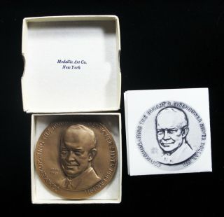 Dwight D.  Eisenhower Bronze Medal - Called The Silver Dollar Medal Medallic Art