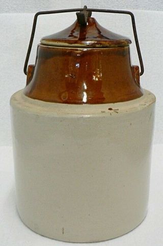 Red Wing Pottery One Gallon Brown Top Ball Lock Crock Jug