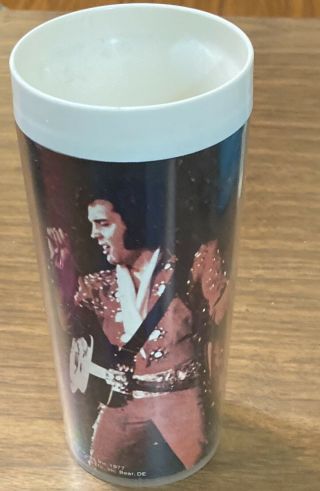1977 Elvis The King Lives On Memorial Souvenir Plastic Tumbler Cup 1935 - 1977 2