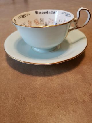 Aynsley " The Cup Of Knowledge " Fortune Telling Tea Cup And Saucer