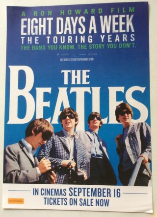 Promotional Flyer For The Beatles Movie Eight Days A Week