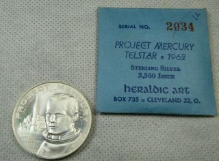 1962 Heraldic Art Project Mercury Telstar Sterling Silver Medal
