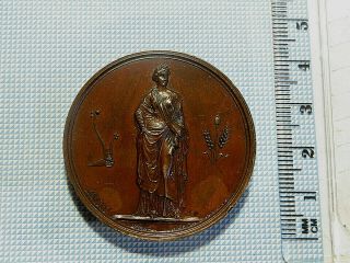 1855 French Empire Napoleon Iii Medal: Agriculture Goddess: " Ceres " By Brenet