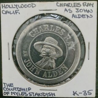 1923 Hollywood Silent Movie Advertising Token - The Courtship Of Myles Standish