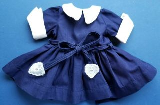 Tagged Navy Blue Doll Dress For Terri Lee White Trims And Self Belt
