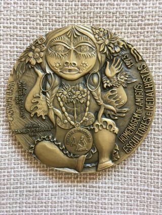 Antique Rare Bronze Medal Made By Vasco Berardo/cabral Antunes,  1973