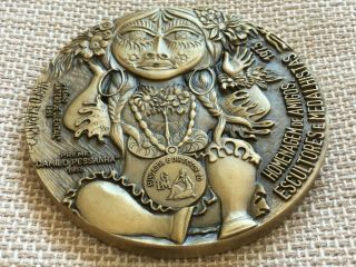 antique rare bronze medal Made by Vasco Berardo/Cabral Antunes,  1973 3
