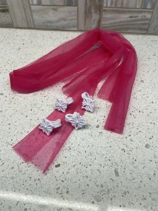 2015 Barbie Dream House Canopy Sheer Curtains & 4 Tie Backs Replacement Parts