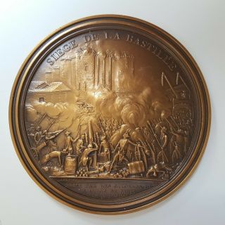France - French Revolution Bronze Medal Siege Of The Bastille,  82 Mm,  262 Gr