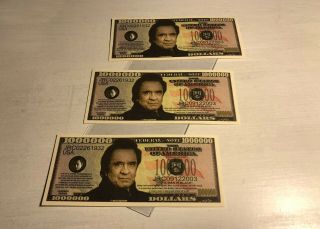 3 X Johnny Cash Man In Black Million Dollar Bill Style Jrc02261932