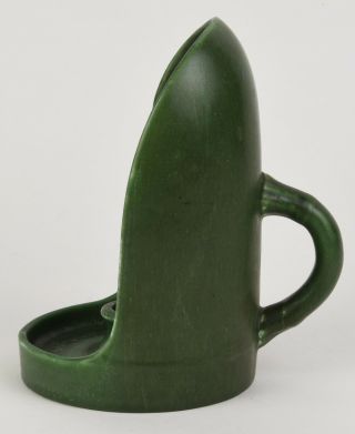 HAMPSHIRE POTTERY MATTE GREEN ARTS AND CRAFTS HOODED CANDLESTICK HOLDER 3