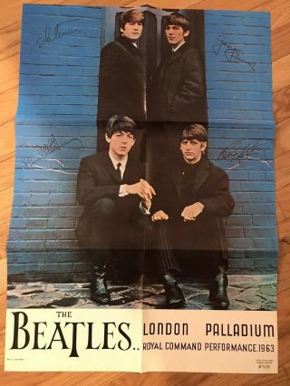 " The Beatles London Palladium Royal Command Performance1963 " Poster 27 " X 19 "