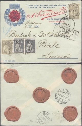 Portugal 1926 - Registered Cover To Basel Switzerland V16/4