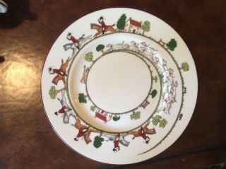 Crown Staffordshire Hunting Scene Dinner Plate 95108