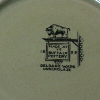 1909 Deldare Ware Buffalo Art Pottery Bowl The Fallowfield Hunt Breaking Cover 2