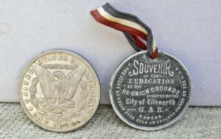 1889 Fort Ellsworth Kansas Ks Rare Civil War Union Army Veteran Gar Camp Medal