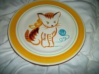 Stangl Pottery Kiddieware Childs Plate Ginger Cat -