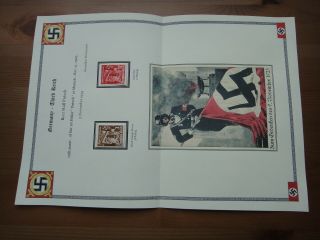 Germany Nazi 1935 Stamps Swastika Flag Bearer Feldherrnhalle At Munich Thir