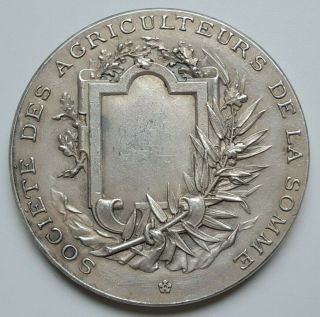 France - silver medal Society of Farmers of the Somme,  by Rivet,  41 mm,  36 gr 2