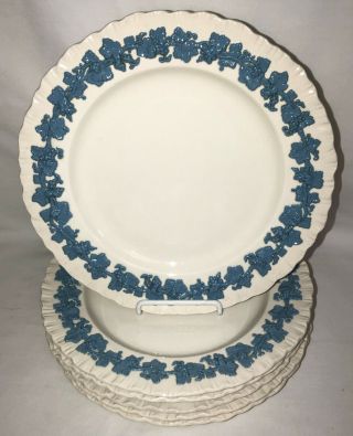 6 Wedgwood Queensware Lavender Blue On Cream 10 " Dinner Plates