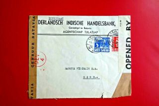 Netherland Indies : Old Cover Tjilatjap To Bern/germany.  (