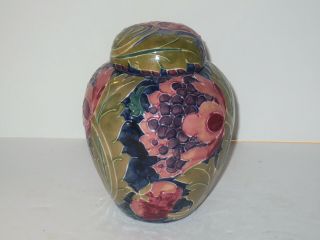 Charlotte Rhead Bursley Ware " Seed Poppy " Lidded Jar,  Marked