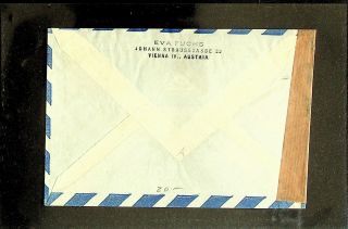 AUSTRIA 1951 3v BIRDS ON AIRMAIL CENSORED COVER FROM VIENNA TO USA 2
