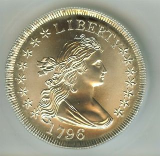 1796 Draped Bust Dollar W/15 Stars Gallery Coin Icg Ms70 Rare