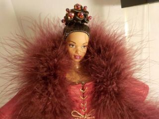 J 1998 LE Byron Lars Barbie Cinnabar Sensation African American with Case Stand 2
