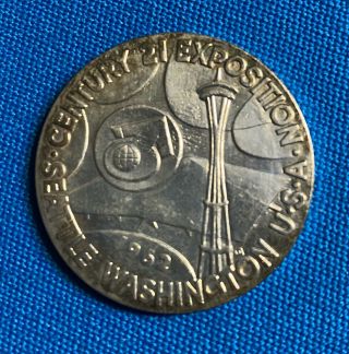 1962 Century 21 Seattle World’s Fair Commemorative Silver Medal Space Age