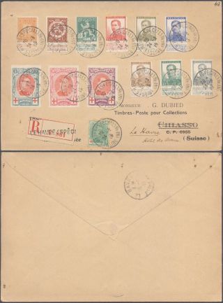 Belgium Wwi 1915 - Registered Cover Le Havre 10000/103