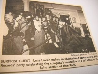 Lene Lovich Surpise Guest At York Stiff Records Party Vintage Image W/ Text