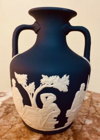 Vintage Wedgwood Jasperware Portland Vase Cobalt Blue