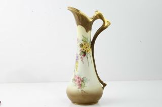 Vintage Rstk Turn Teplitz Bohemia Austria 13 " Hand Painted Bud Vase