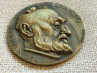 antique and rare bronze medal of Don Miguel de Unamuno 3