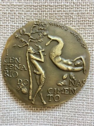 Antique And Rare Bronze Medal With Mythical Figures,  1978