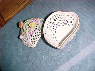 Herend - Heart Shaped Trinket Box - Hand Painted - 6200c