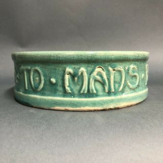 Vintage McCoy Pottery Feeding Bowl Dish To Man ' s Best Friend His Dog Green Glaze 2