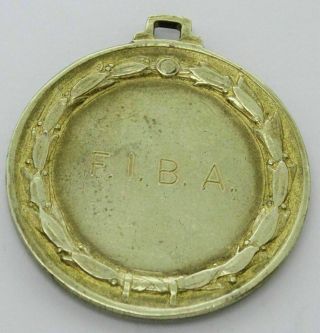 Italian Billiard Federation Antique Bronze Art Medal Pendant 2