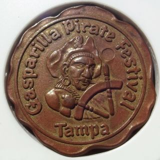(1955 -) Florida Token - Gasparilla Pirate Festival,  Tampa Fl,  Hk - 720,  Au58 Ngc